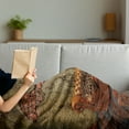 thumbnail image 3 of Fantasy Soft Flannel Fleece Throw Blanket, Decadence Grunge Ruin Brick Wall and a Giant Lizard on the Sofa Surreal Art, Cozy Plush for Indoor and Outdoor Use, 60" x 80", Vermilion Umber, by Ambesonne, 3 of 5