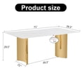 thumbnail image 6 of Sumdeal Luxury Faux Marble Dining Table for 6, 71" Rectangular Kitchen Table with Polished Golden Pedestal Base for 4-8 People in Kitchen Dining Room, 6 of 6