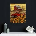 thumbnail image 5 of JRXY Barn Prints Farmhouse Old Barn Vintage Farmhouse Canvas Wall Art Red Truck Farmhouse Wall Art Old Truck Red Barn Canvas Old House Pictures Wall Decor Old Barn Sunflower Pictures  16x20 in, 5 of 5