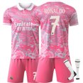 thumbnail image 1 of 2526 New Real Madrid Dragon Pattern Pink Football Sportswear #7 RONALDO Copy Player Name Jersey, 1 of 2