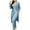 Light Blue, variant on HAPIMO Women's 2 Piece Outfits - Ribbed Long Sleeve Jumpsuit Bodysuit + Long Open Front Cardigan Jackets Loungewear Sets Knitted Sweaters Tracksuits Black L