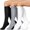 Black Gray White, variant on 3 Pairs Copper Compression Socks for Women & Men Circulation 15-20 mmhg - Better Blood Flow, Swelling, Best Support for Medical, Running, Nursing