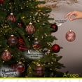 thumbnail image 3 of Esferas para árbol de navidad Artego de 8 cm de diámetro paq 9 esferas de plástico Rojo Diamond * Línea Handmade acabado crystal pintadas a mano 3 estilos, para colgar Christmas ornaments, 3 of 7