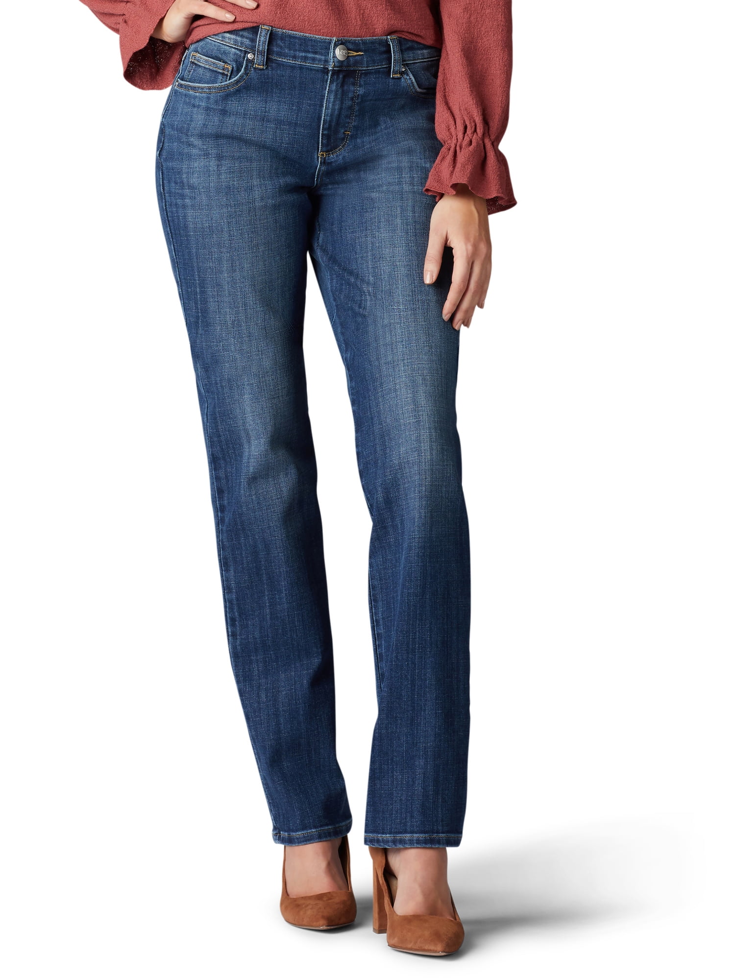 Lee Women's Stretch Relaxed Fit Straight Leg Jean - Walmart.com