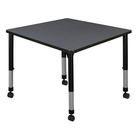 Kee Square Height Adjustable Mobile Classroom Table - Grey - 36 in.