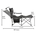 thumbnail image 2 of Reclining Beach Chair for Adults, 6-Legged Camping Chair with Foot Rest, Gray, 2 of 6