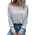thumbnail image 3 of Top tipo jersey para mujer,Blusa con hombros descubiertos y hombros descubiertos, Top tipo túnica para mujer, claridad notable, 3 of 5