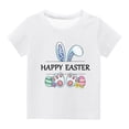thumbnail image 1 of Funicet Cadeaux de Pâques pour Garçons, Cadeaux de Pâques pour Enfants, Enfants Garçons Filles Oreilles de Pâques Œufs de Pâques Imprimé Col Rond Imprimé Manches Courtes Haut, Cadeaux pour Fille Tout-Petit, Shorts pour Filles, 1 of 4
