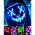 thumbnail image 2 of Máscara de Halloween, máscara de purga con luz LED, disfraz de máscara de purga, disfraz de máscaras de Halloween para hombres, mujeres y niños, 2 of 5