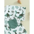thumbnail image 5 of Infant Boys Summer Outfits Dinosaur Print Short Sleeve T-Shirts Tops Elastic Waist Shorts Set, 5 of 8