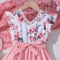 thumbnail image 3 of BULLPIANO Tween Girl's Casual Dress Summer V Neck Sleeveless Floral Print and Plain Sundress for Kids 6-14Y, 3 of 5