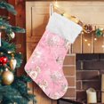 thumbnail image 5 of Coolnut 17.7 Inch Christmas Stockings, 2 PCS Flower Texture Pink Presonalized Large Stocking Sock for Family Holiday Xmas Party Decorations, 5 of 7