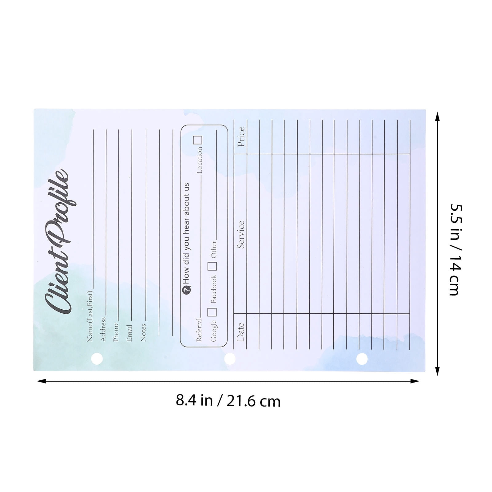 Tineasur Client Profile Cards 50 Pieces - Efficient and Organized Information Recording for Business and Personal Use