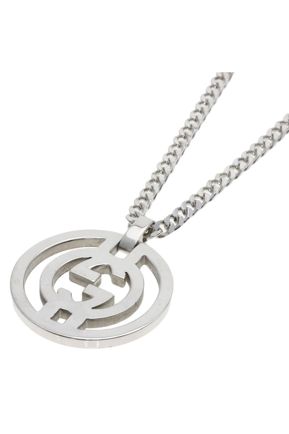 Pre-Owned Gucci Interlocking Necklace, Silver, Women's