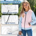 thumbnail image 6 of Psesaysky Girls Graphic Zip Up Hoodies Sweatshirt with Pockets Kids Hooded Coat Casual Outerwear Cute Capybara Tulips Print 6-7 Years, 6 of 7