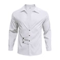 thumbnail image 4 of DxhmoneyHX Mens Button Down Shirts Long Sleeve Lapel Half Button Lounge T Shirts Loose Fit Lightweight Summer Beach Wedding Basic Tunic Tops, 4 of 8