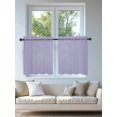 thumbnail image 4 of Pure Lavender Sheer Kitchen Tier Curtains 24 Inch length, Rod Pocket Half Curtains Short Drapes, Simple Solid Color Light Filtering Chiffon Small Window Treatments 2 Panels 27.5"W x 24"L, 4 of 7