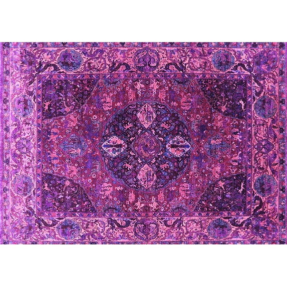 Ahgly Company Indoor Rectangle Oriental Purple Industrial Area Rugs, 4' x 6'
