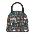 thumbnail image 6 of Horeoi Coffee Lover Print Pattern Large Insulated Lunch Bag for Work, School, Picnic - Waterproof, Durable Oxford Cloth, Comfortable Handle-Black, 6 of 9