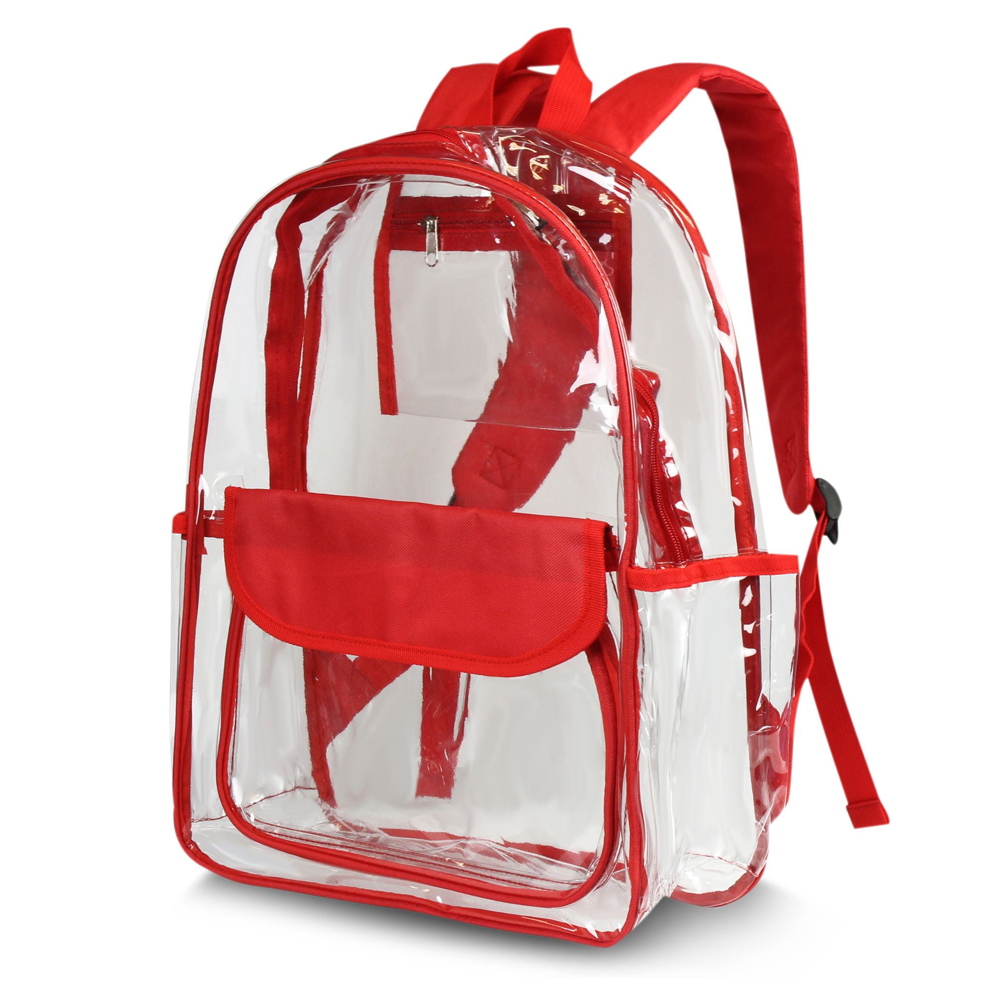 red clear backpack