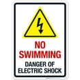 thumbnail image 1 of No Swimming Danger Of Electric Shock Sign,, 1 of 8