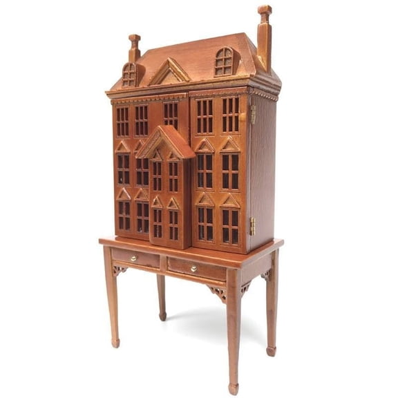 Dollhouse Cabinet 1:12 Mini Redwood Dollhouse Set - Villa Display