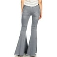 thumbnail image 3 of Jean Classique Rétro Taille Haute Long en Denim à Pattes d'Éléphant pour Femme, Gris, Moyen, 3 of 5
