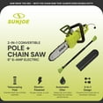 thumbnail image 3 of Sun Joe 8 Inch Electric Convertible Pole Chain Saw, 2-in-1 Cutting Tool, Green, SWJ805E, 3 of 12