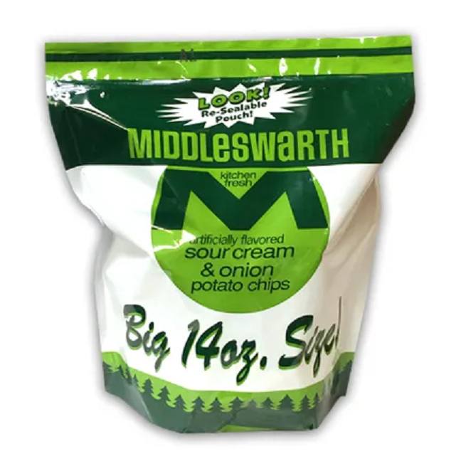 Middleswarth Chips, Sour Cream & Onion, 13Ounce (2 Bags)