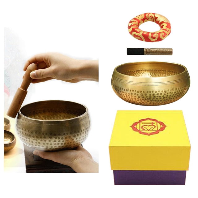 Cuenco de sonido de meditación tibetano budista con mazo Perfecl Diámetro 8cm Kits 5