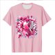 thumbnail image 4 of Mujeres Pantalones Cortos de Verano Flor Impresión Cuello Redondo Manga Corta Superior, Casual, 4 of 4