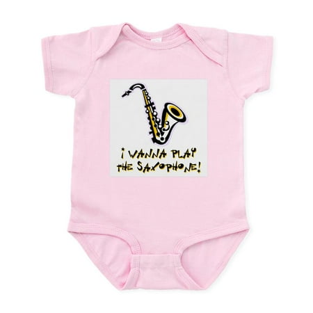 

CafePress - Wanna Play Saxophone Infant Bodysuit - Baby Light Bodysuit Size Newborn - 24 Months