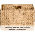 thumbnail image 3 of Hand-Woven Divided Magazine Basket, Rattan Magazine Holder, Natural Wicker Magazine Rack for Bathroom, Office, Water Hyacinth, 1 Pack, 3 of 9