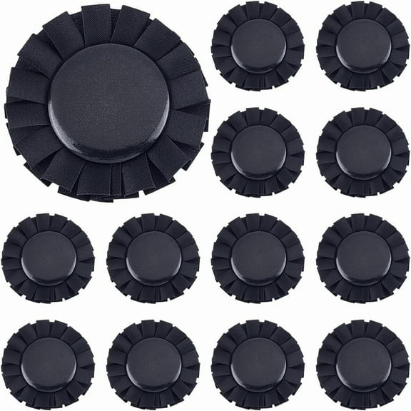 20Pcs Black Blank Award Ribbon Button Pin Brooch Winner Victory Ribbons Flat Round Badge Grand Prize for DIY Classroom Party Accessory Competition Sports Event School Contests Show Black