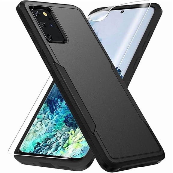 can for Galaxy S20 Plus Case, with HD Screen Protector [Military Grade Drop Tested] Heavy-Duty Tough Rugged Shockproof Protective Case for Samsung S20 Plus, Black