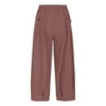 thumbnail image 7 of REALiKUN Women's Cotton Linen Baggy Pants Elastic High Waist Wide Leg Lantern Pants Casual Loose Trouser with Pockets, 7 of 7