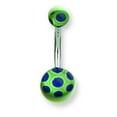 thumbnail image 2 of 316L SRG GR SSTL 14G 3/8in. 5mm/8mm blu Dots/Grn Belly Ring Stainless Steel, 2 of 2
