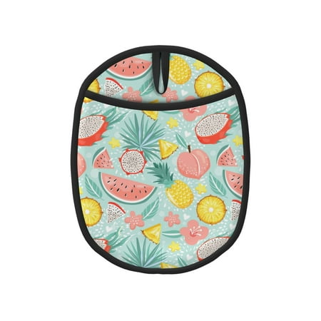 

Pofeuu Bright Peach Print Silicone Pot Mat Mitten With Hanging Loop Heat Resistant Oven Mitts Non-Slip Bbq Baking Smoking Potholders