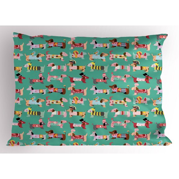 Ambesonne Dog Lover Pillow Sham, Abstract Dress, 36" X 20", Multicolor