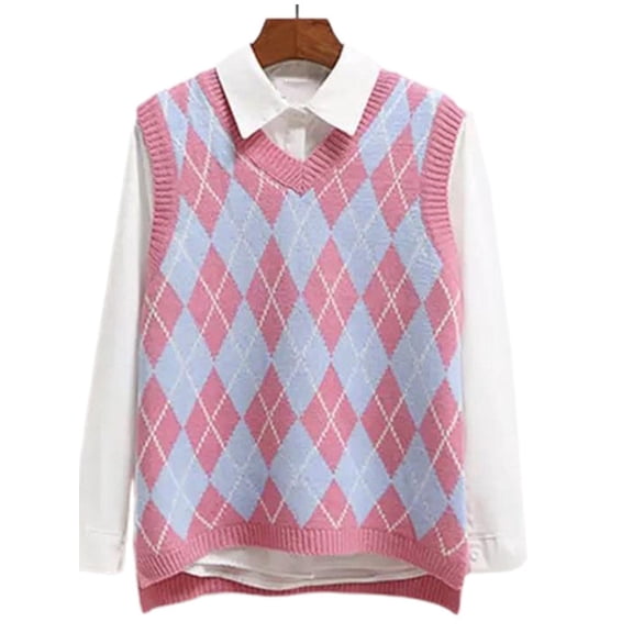 Spring Autumn Women V-Neck Sleeveless Knit Vest Sweater