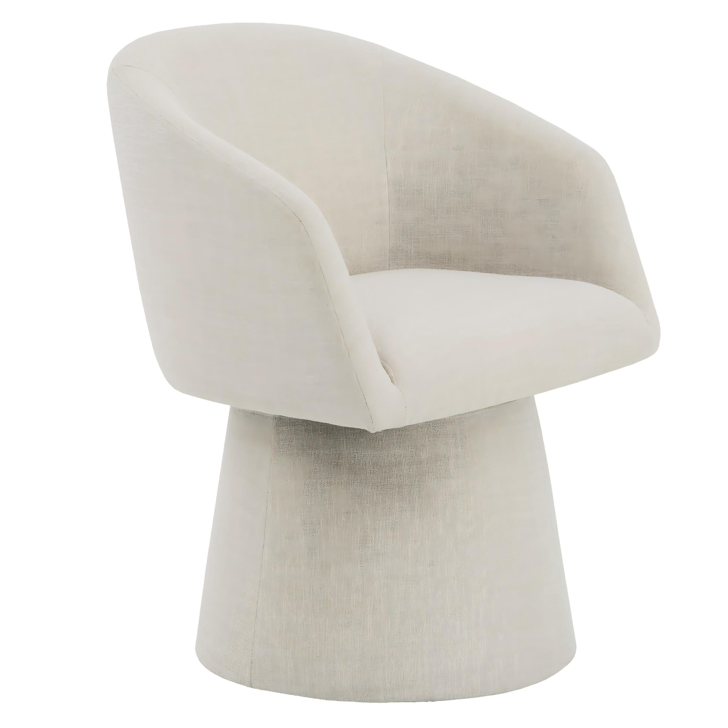 Spruce & Spring Modern Swivel Dining Chair with Sheltering Back and Cushioned Seat No Assembly, Single, Beige
