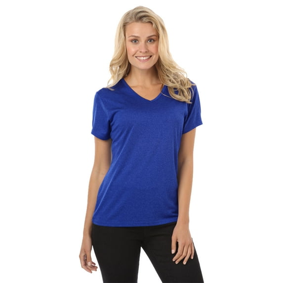 BlueGeneration Ladies Heathered Wicking Tee - Heather Royal Medium Solid