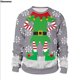 thumbnail image 5 of Sudadera navideña fea para hombre y mujer, suéter navideño con estampado de copos de nieve y duende navideño en 3D, jersey para parejas, jersey para fiestas navideñas, 5 of 5