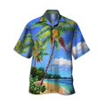 thumbnail image 3 of Camisa hawaiana de manga corta con estampado floral de loro en 3D de verano para hombre, blusa de moda con un solo pecho para hombre, 3 of 5