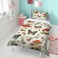 thumbnail image 4 of Mushroom and Butterfly Duvet Cover and Pillowcase Set for Single Bedding, Bedroom Accessories for Kids Teens, 4 of 5