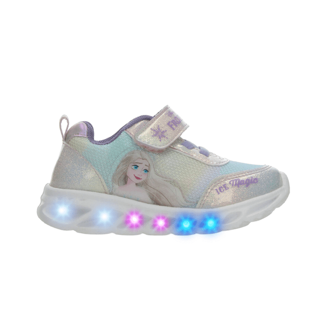Tenis Disney Elsa Niña Blanco Luz Led Casual Infantil T15-17 blanco 17.5