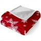thumbnail image 2 of Manta Navideña con Copos de Nieve Rojos, Suave y Cálida, Ideal para Sofá, Cama, Camping y Festivales., 2 of 7