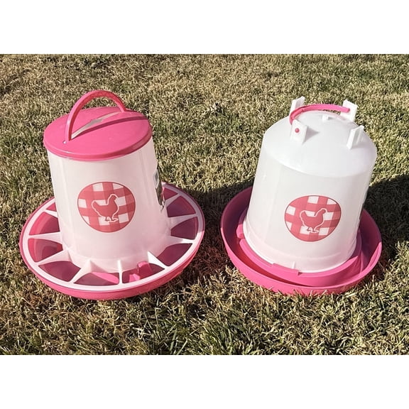 Zylina Waterer 1.5 Gallon and Feeder 13 lbs Combo - Fuchsia
