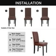 thumbnail image 6 of Unique Bargains Knit Spandex Seat Cover for Dining Chair Slipcovers Coffee Color, 6 of 8