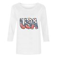 thumbnail image 4 of MANHUJI Womens Tee Shirt Tops Short Sleeve Women's Summer Round Neck Independence Day Usa Printed Loose Casual 3/4 Sleeve Top Tees for Women Ribbed Tank Tops for Women Blue, 4 of 4